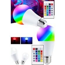 Gampus Uzaktan Kumandalı Renk Değiştiren Tasaruf Ampul Rgb 9W Beyaz Dahil 16 Renkli