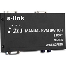Hepta Collection S-Link SL-325 2 Port Vga+Ps2 1.8m M/m Kablolu Manuel Kvm Switch