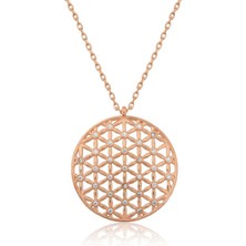 Katre46 ​​​925 Ayar Gümüş Yaşam Çiçeği Kadın Gümüş Kolye