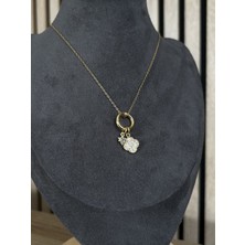 Lavanderopa Yonca Model Charmlı Gold Çelik Kolye
