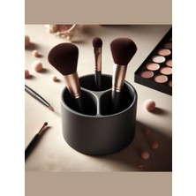 Hepta Collection Makyaj Fırçası Tutucu, 3 Bölmeli Organizatör, Gri