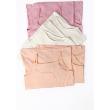 İncili 6'lı Set Kız Çocuk Ip Askılı Raporlu Ribana Atlet (2 Ekru - 2 Pembe - 2 Şeftali Rengi)