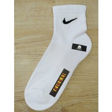 Ünlü Çorap Spor Yarım Konç Taban Altı Havlu Dikişsiz Çorap 3 Çift Beyaz 41-44