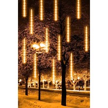 Gampus Bahçe Ev Dekor Süsleme Kayan Işıklar Iç ve Dış Mekan Uyumlu 8li Akan Yağmur Meteor LED Işık