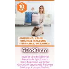 Kalın Naylon Torba 60X90 cm Çeyiz Yastık Battaniye Poşeti 10 Adet - Koruma ve Taşınma Naylonu