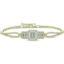 Katre46 ​925 Ayar Gümüş Gold Baget Bileklik