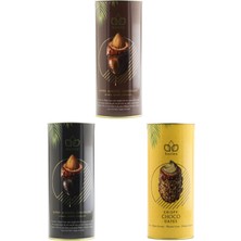 Huries Sütlü, Bitterli Çikolata Kaplı Bademli, Crispy Çıtır Çikolatalı Fındık Kreması Dolgulu Hurma 200 gr x 3 Adet