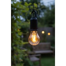 Gampus Şarjlı Portatif Tasarım Aydınlatma Ampul Şeklinde Askılı Şarjlı Loş Bahçe Ev Kamp Aydınlatma