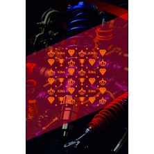 King-Elmas-Taç 25X25 cm Folyo Kesim Evrensel Desen Kaplama Sticker Motor-Kask-Laptop Hologram Etiket