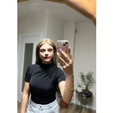 Hazelin Kadın Siyah Büzgü Detay Yarım Kol Sandy Bluz HZL25S-FRY121741