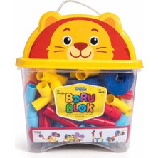 Toyska Boru Blok Yapı Oyuncağı - Tekerlekli 72 Parça Boru Blok Eğitici Yapı Seti