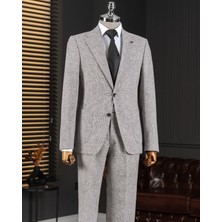 Italyan Stil Slim Fit Ceket Pantolon Takım Elbise Siyah T14459