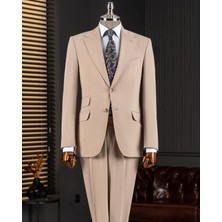 Italyan Stil Slim Fit Mono Yaka Ceket Pantolon Takım Elbise Vizon T14746