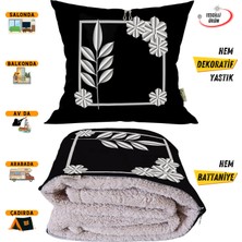 Caisya Home Modern Desenli Opsiyonel Yastık Içinde Tv Battaniyesi 110 x 170 cm