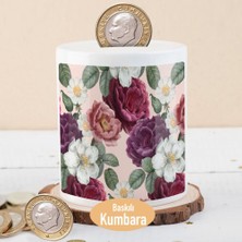 Asilmeydan Rengarenk Hoş Çiçekler Baskılı Para Birikim Kumbarası -89197