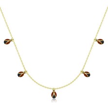 Katre46 925 Ayar Gümüş Uğur Böceği Şans Kadın Gümüş Kolye