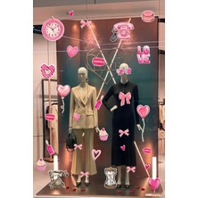 New Jargon Vintage Aşk Temalı Sticker Seti - Retro Tasarımlı Romantik Cam Vitrin Süslemesi