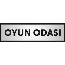 Yüksel 34 Oyun Odası Yazılı Kapı Levhası ,yönlendirme Levhası ,gümüş Renkli Aliminyum Levha 26X7CM
