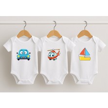 Hanova Creative Baskılı Bebek Zıbın  Atlet Bebekhediyelik Çıtçıtlı Zıbın 3'lü