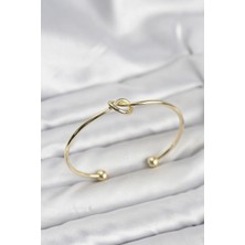 Skygo Düğüm Model Pirinç Gold Renk Kadın Bileklik