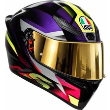 Agv K1 S E2206 Fastlap Black Purple Pınk M0196 - Gold Vizör
