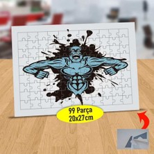 Asilmeydan Kaslı ve Güçlü Mavi Adam Silüeti 99 Parça Puzzle Yapboz Tablo-21