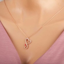Katre46 Gümüş Rose Kalpli Kelebek Kadın Kolye
