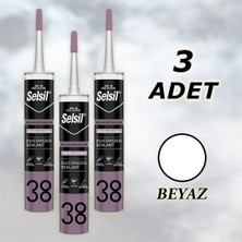 Selsil Silikonize Mastik Beyaz 500 gr (52083) 3 Adet