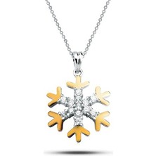 Bella Gloria İki Renk Kartanesi Gümüş Kolye (Gk00426)