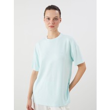 Lc Waikiki Yeni Sezon Bisiklet Yaka Oversize Kadın Tişört