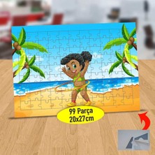 Asilmeydan Sahil Kenarında Eğlenceli Kız 99 Parça Puzzle Yapboz TABLO-246