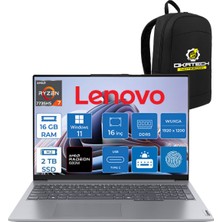 Lenovo Thinkbook 16 G7 Arp Amd Ryzen 7 7735HS 16GB Ddr5 2 Tb SSD Radeon 680M Graphics 16" Wuxga 300NITS IPS WİN11PRO Taşınabilir Bilgisayar + Okatech Çanta