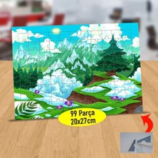 Asilmeydan Yeşil Ağaçlar ve Doğa Manzarası 99 Parça Puzzle Yapboz Tablo-469