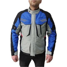 Venom Motosiklet Montu Kopenhag Gri-Mavi Full Koruma Motorcu Mont