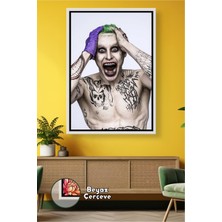 KOSS Dijital Joker Suicide Squad Karakter Tablosu Dövme Detaylı Film Teması Genç Odası Çerçeveli Kanvas Tablo