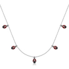 Katre46 925 Ayar Gümüş Uğur Böceği Şans Kadın Kolye