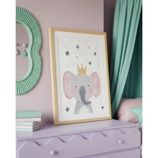 Fuart.Co Kral Fil Dijital Baskı Posteri (Çerçevesiz) Çocuk Odası Için Poster Nufu