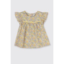 Panço Liberty Kumaş Çiçek Desenli Kız Çocuk Bluz