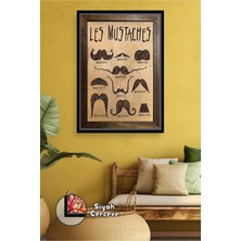 KOSS Dijital Berber Kuaför Salonları Için Bıyık Modelleri Erkek Bakım Duvar Dekoru Çerçeveli Kanvas Tablo