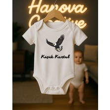 Hanova Creative Baskılı Taraftar Zıbın Atlet Body Çıtçıt  Kartal Baskılı Unisex