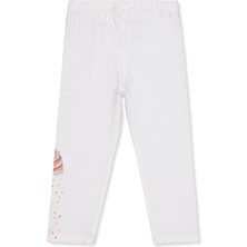 Civil Girls Unicorn Baskılı 2-5 Yaş Tayt - Ekru 3-4 Yaş