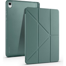 Ecruz Galaxy Tab S11 Kılıf Zore Tri Folding Kalem Bölmeli Standlı Kılıf - Koyu Yeşil