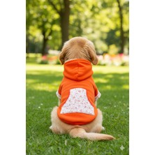Patilemece Turuncu Çiçek Desenli Köpek Poları