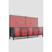 Dorf 3 Metre 10 Çekmeceli 3 Dolaplı Çalışma Tezgahı Boş