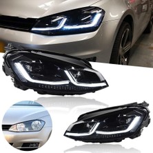 Vw Golf 7 2013-2016 Golf 7.5 Dizayn Kayar Sinyalli Krom J Ön Far