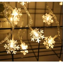 Katre46 Kar Tanesi 5m 28 LED Gün Işığı Kartanesi:4cm Pilli 2 Kademeli