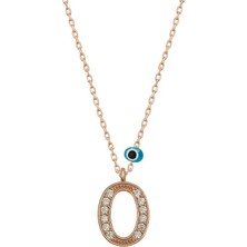 Katre46 925 Ayar Gümüş Nazar Rose O Harfi Kadın Gümüş Kolye