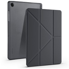 Akare Galaxy Tab A11 Plus Kılıf Zore Tri Folding Kalem Bölmeli Standlı Kılıf - Siyah