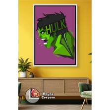 KOSS Dijital Hulk Çerçeveli Kanvas Tablo Marvel Süper Kahraman Duvar Süsü Genç Odası Salon Oyun Alanı Dekoru