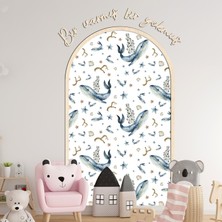 Trend Wall Decor Çocuk Bebek Odası Duvar Sticker Seti | Yapışkanlı Bir Varmış Yazısı + Çerçeve | Unisex Çocuk Odası Dekor Modern Çocuk Odası Dekoru Minimal Çocuk Odası Masal Gibi Oda Dekoru | Hediye